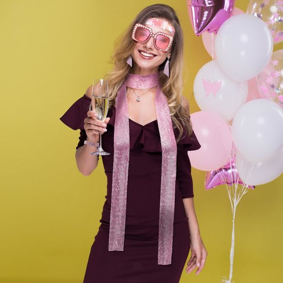 5 Pcs 70s Disco Accessoriess Halloween Women Costume Jewelry Sequin Scarf🐙 - Picture 7 of 7